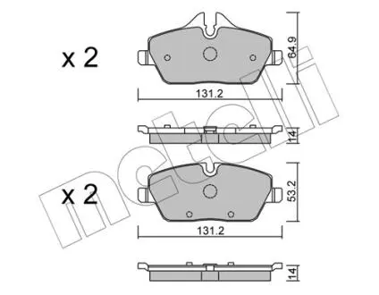2206642 Колодки гальмівні (передні) BMW i3 (I01) 13- METELLI підбір по vin на Brocar
