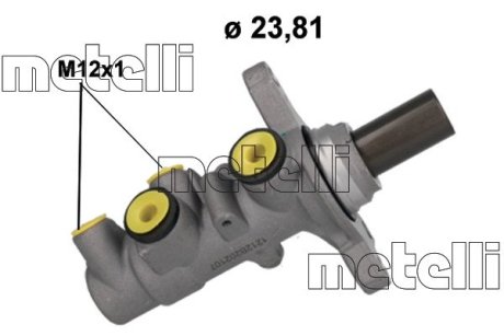 051212 Цилиндр тормозной (главный) Audi A3/Seat Leon/Skoda Octavia/VW Golf 12- (d=23.81mm) METELLI подбор по vin на Brocar