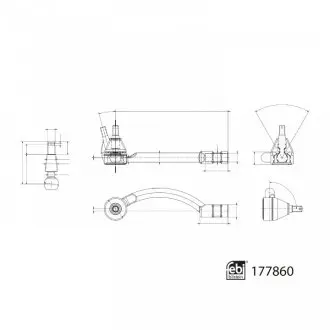 177860 KOŃC. DR. KIER. BMW 2 (F45, F46) (09/14-), X1 (F48) (09/15-)/ MINI COUNTRYMAN II (10/16-), MINI III (12/13-) PR FEBI BILSTEIN подбор по vin на Brocar