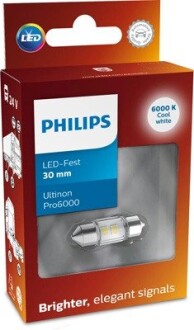 24844CU60X1 24844CU60X1 (PHILIPS) Festoon 30mm LED Ultinon Pro6000 24V PHILIPS підбір по vin на Brocar