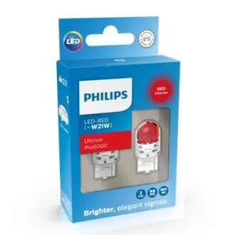 11065RU60X2 11065RU60X2 (PHILIPS) W21W LED red Ultinon Pro6000 PHILIPS підбір по vin на Brocar