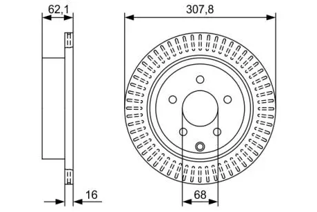 0986479W11 Гальмівний диск INFINITI/NISSAN FX/M/Q70/Q50/JX/QX60/QX70/FX35/Murano/Pathfinder \'\'R \'\'3,5-4,5 \'\'08- BOSCH підбір по vin на Brocar