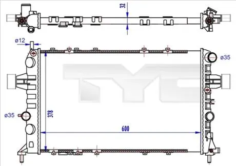 7250041R CHLODNICA OPEL ASTRA G 04/98-03/0 TYC підбір по vin на Brocar