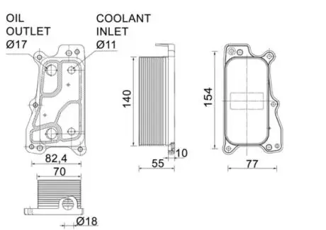 CLC235000P Охолоджувач оливи, моторна олива MAHLE / KNECHT підбір по vin на Brocar