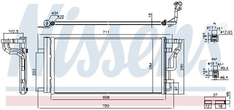 941289 Радіатор кондиціонера NISSENS підбір по vin на Brocar