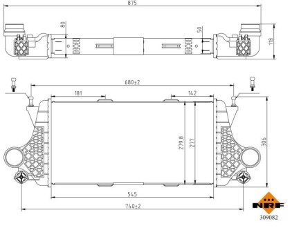 309082 CHLODNICA INTERCOOLER NRF подбор по vin на Brocar