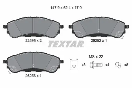 2269301 KLOCKI HAMULCOWE TYL TEXTAR подбор по vin на Brocar