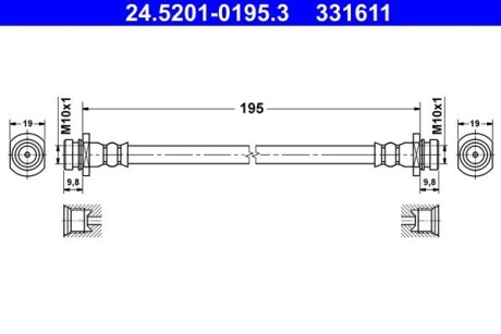 24520101953 PRZEWOD HAM.TYL L/P ATE підбір по vin на Brocar