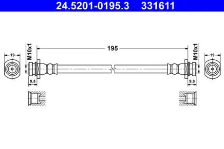 24520101953 PRZEWOD HAM.TYL L/P ATE підбір по vin на Brocar