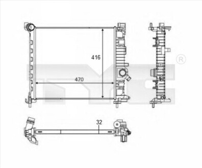 7250050R CHLODNICA WODY TYC підбір по vin на Brocar