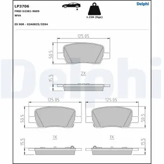 LP3706 KLOCKI HAM.TYL DELPHI підбір по vin на Brocar