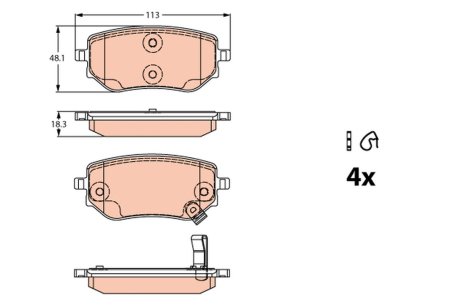 GDB2270 KLOCKI HAM. TRW підбір по vin на Brocar