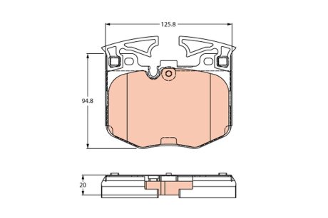 GDB2260 Гальмівні колодки дискові BMW 3(G20)/5(G30)/7(G11)/X5(G05) "F "14>> TRW підбір по vin на Brocar