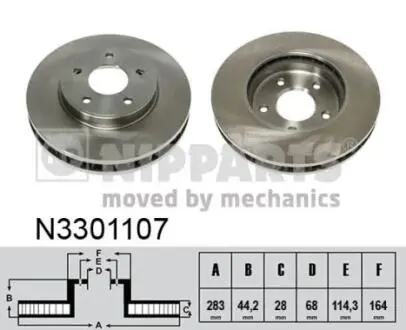 N3301107 Гальмівний диск NIPPARTS підбір по vin на Brocar