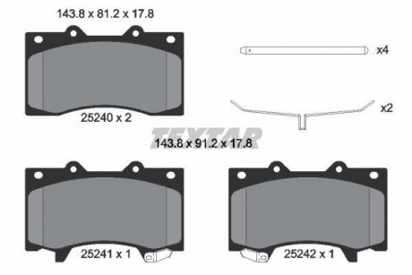 2524001 Колодки тормозные (передние) Nissan Patrol 10- (Akebono) TEXTAR подбор по vin на Brocar