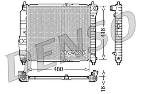 DRM15003 Радіатор CHEVROLET/DAEWOO AveoT200,250/Kalos "1,2-1,5 "02-14 DENSO підбір по vin на Brocar