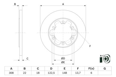 0986479D43 Гальмівний диск BOSCH підбір по vin на Brocar