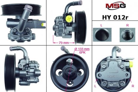 HY012R Насос Г/П (возобновлено) Hyundai Sonata 10- MSG подбор по vin на Brocar