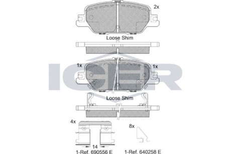 182323 Колодки тормозные (задние) Honda CR-V 16- ICER підбір по vin на Brocar