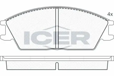 180616 Колодки тормозные (передние) Hyundai Pony 89-95/S Coupe 90-96 ICER подбор по vin на Brocar