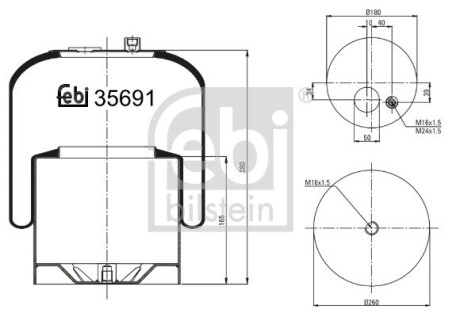 35691 Кожух пневматичної ресори FEBI BILSTEIN підбір по vin на Brocar