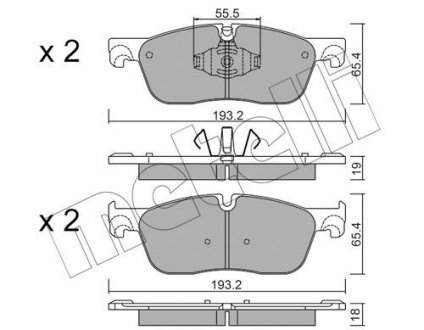 2211231 Колодки тормозные (передние) Land Rover Range Rover Velar 2.0/3.0 17- METELLI подбор по vin на Brocar