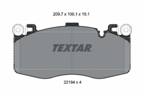 2219401 Колодки гальмівні (передні) BMW X5M (F15/F85)/X6M (F16/F86) 14-18 (Brembo) Q+ TEXTAR підбір по vin на Brocar