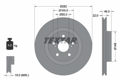 92333503 TARCZA HAM. TOYOTA P. YARIS 1,5 20- TEXTAR підбір по vin на Brocar
