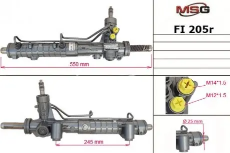 FI205R Рейка з Г/У (відновлена) Fiat Doblo 1.9D/JTD 00-05 MSG підбір по vin на Brocar