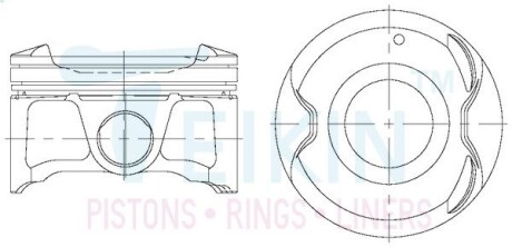 44349050 Поршні +0.50mm (к-кт на двигун) Nissan QR25DE X-Trail, Rogue, Teana TEIKIN підбір по vin на Brocar