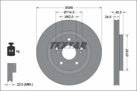 92337303 Гальмівний диск TEXTAR подбор по vin на Brocar