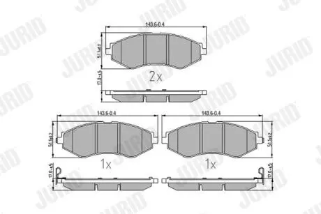 572407J Комплект гальмівних колодок, дискове гальмо JURID підбір по vin на Brocar