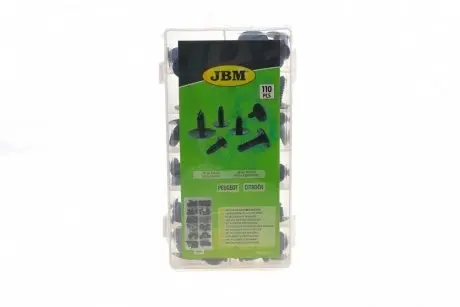 53715 Набір кліпс пластмасових для обивки (110 шт) (Citroen/Peugeot) JBM підбір по vin на Brocar