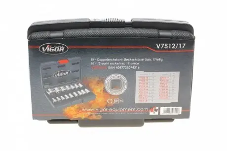 V751217 Набор головок 6-ти гранных 1/2&quot; (16шт) VIGOR підбір по vin на Brocar