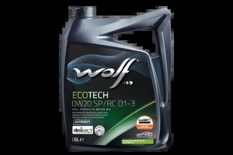 1049892 ECOTECH 0W20 SP/RC D1-3 5Lx4 Wolf підбір по vin на Brocar