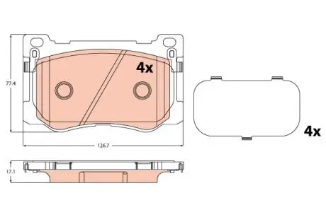 GDB2311 KLOCKI HAM. HYUNDAI P. GENESIS 3,0-3,8 GDI 14- TRW підбір по vin на Brocar