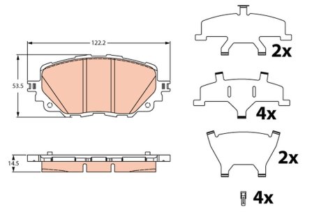 GDB2285 KLOCKI HAM. MAZDA T. MX-5 1,5-2,0 15- TRW підбір по vin на Brocar