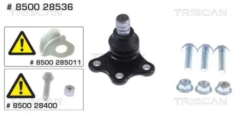 850028536 Опора кульова (передня) Citroen C2/C3/Peugeot 207 09- TRISCAN підбір по vin на Brocar
