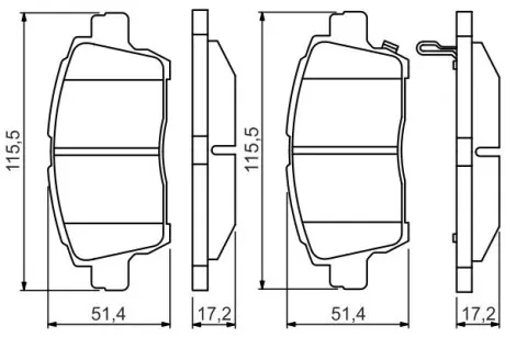 0986495242 Гальмівні колодки передн. Corolla 02-,Yaris BOSCH підбір по vin на Brocar