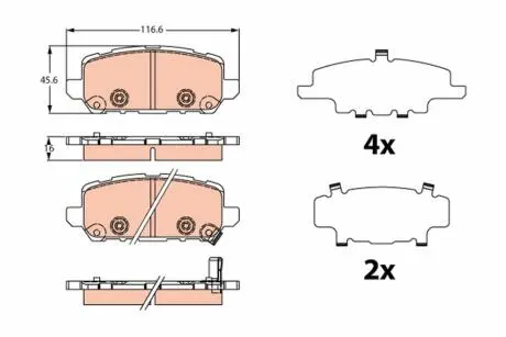 GDB2279 Гальмівні колодки дискові HONDA HR-V \'\'R \'\'15>> TRW подбор по vin на Brocar