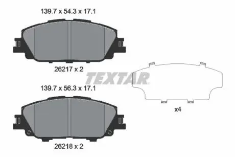 2621701 Колодки тормозные (передние) Toyota Corolla/Yaris 18- (Advics) TEXTAR підбір по vin на Brocar