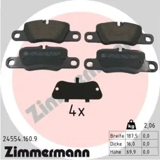 245541609 Колодки тормозные ZIMMERMANN подбор по vin на Brocar