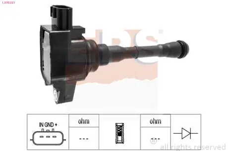 1970551 Катушка зажигания Nissan Juke 1.6 10-/Qashqai 1.6/2.0 14-/X-Trail 1.6/2.0 14-/Renault Clio IV 1.6 13-/Megane IV 1.6/1.8 15- EPS подбор по vin на Brocar