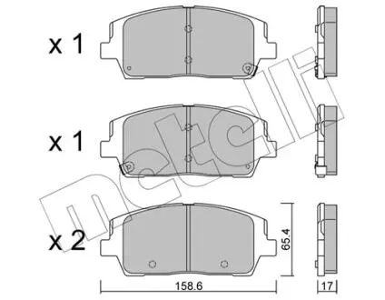 2212440 Колодки гальмівні (передні) Hyundai Santa Fe IV 18-/Kia Sorento III 15- METELLI підбір по vin на Brocar