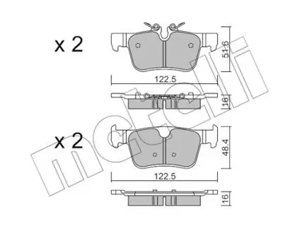2211210 Колодки гальмівні (задні) Volvo S60 III/S90 II/ V60 II/ XC60 II 16- METELLI підбір по vin на Brocar