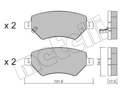 2210490 Колодки тормозные (передние) Chery A3/M11/Tiggo/Niche 08- METELLI підбір по vin на Brocar