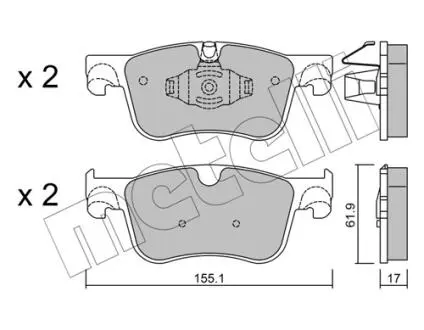 2209840 Колодки тормозные (передние) Citroen C4 13-/ Berlingo/Peugeot Partner 18- METELLI підбір по vin на Brocar