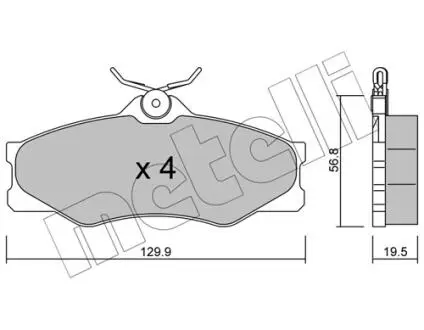 2206360 Колодки тормозные (передние) VW T3 81-92 METELLI підбір по vin на Brocar