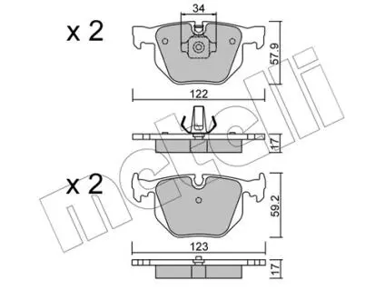 2205610 Колодки тормозные (задние) BMW 7 (E65/E66/E67) 01-08 METELLI подбор по vin на Brocar