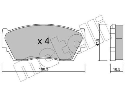 2202460 Колодки тормозные (передние) Nisssan Sunny II/III 1.4-1.6/2.0D 88-95 METELLI підбір по vin на Brocar